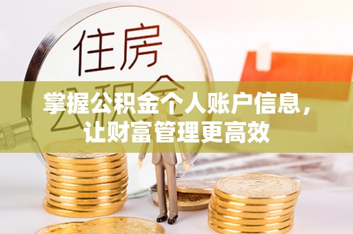 滨江掌握公积金个人账户信息，让财富管理更高效