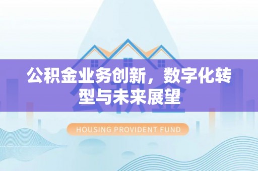 滨江公积金业务创新，数字化转型与未来展望